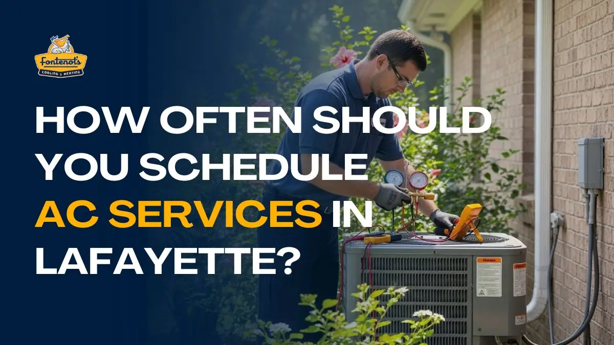 Professional HVAC technician performing AC maintenance service in Lafayette Louisiana